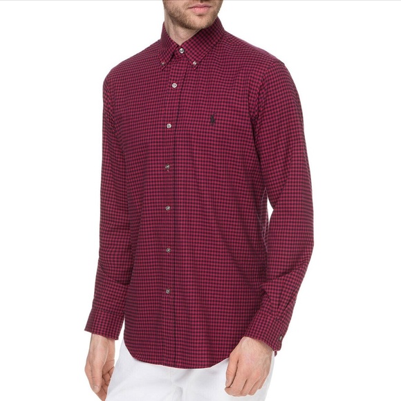 Polo Ralph Lauren Classic Fit Checked Shirt Red Black Men’s Size XL NWT - Picture 1 of 13